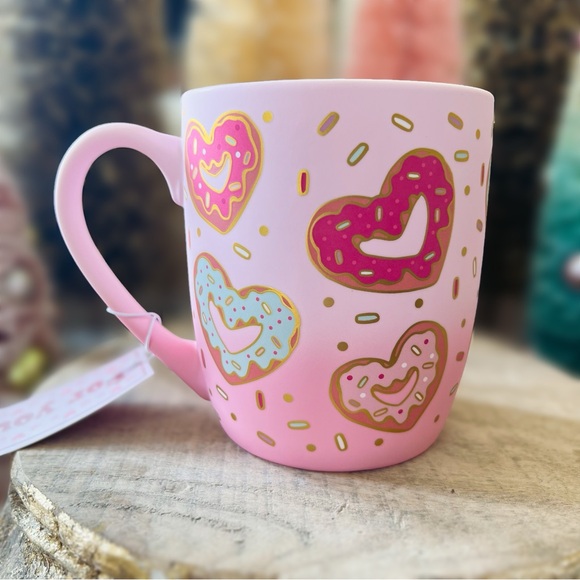 NEW Peppermint & Pine Soft Touch Colorful Heart Donuts Sprinkles Christmas Mug - Picture 4 of 12